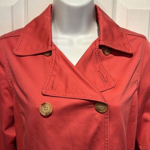 Old Navy Coral Double‎ Breasted Belted Jacket Size Small - Picture 2 of 13